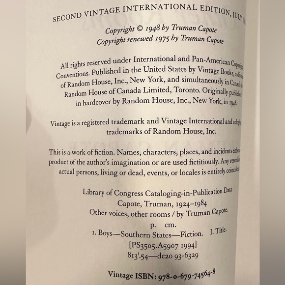 “Other Voices, Other Rooms” by Truman Capote Paperback Book - Picture 6 of 10